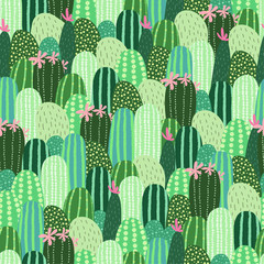 Seamless pattern with cactus © Alina
