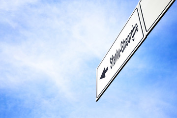 Signboard pointing towards Sfantu-Gheorghe