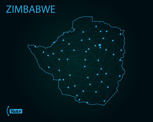 Map of Zimbabwe. Vector illustration. World map