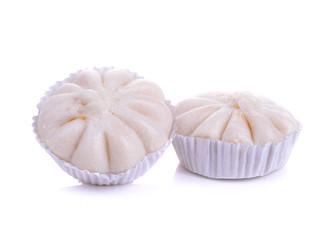 steamed dumpling, steamed stuff bun on white