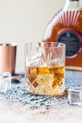 Glass of scotch whiskey