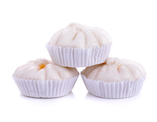 steamed dumpling, steamed stuff bun on white
