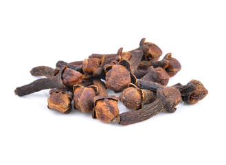Spice cloves on white background