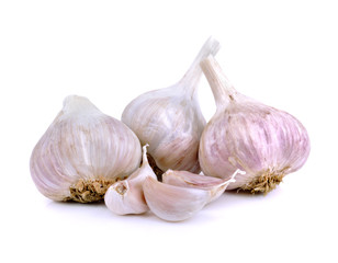 Fresh garlic isolated on white background