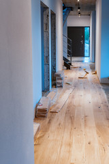 Laying a wooden floor in a new home