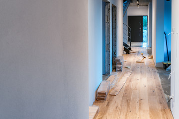 Laying a wooden floor in a new home