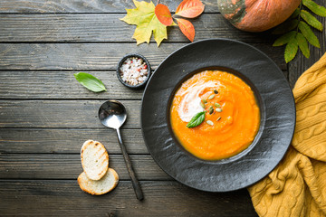 Pumpkin and carrot soup.
