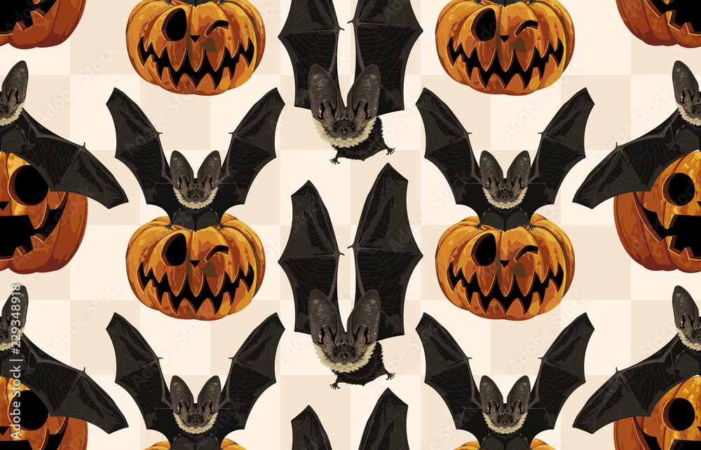 Wall mural halloween seamless pattern. digital design elements for halloween. perfect for decoration, wrapping 
