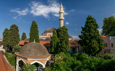 View of Suleymaniye Mosque, Rhodes Greece