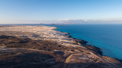Naklejka na ściany i meble aerial view of fuerteventura coast