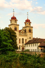 Catholic Monastery, Rheinau, Switzerland at the sunset hours (HDR version)