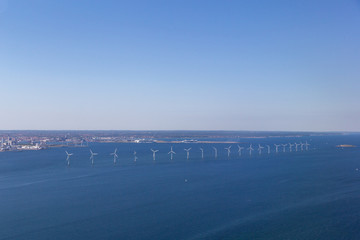 Fototapeta premium Offshore Wind Power Plants in Copenhagen, Denmark