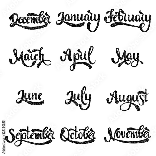 A Set Of Month Names January February March April May A Set Of Month Names January February March April May