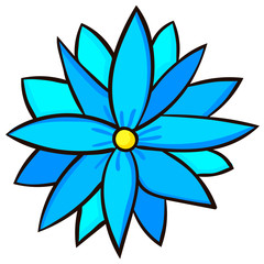 Cartoon flower isolated on white background. Vector illustration.