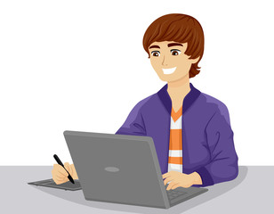 Teen Guy Graphic Artist Illustration