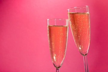 two glasses of sparkling wine