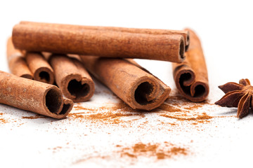 cinnamon isolated on white background