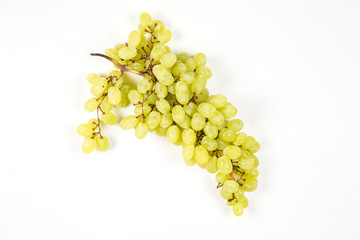 Fresh green grape on white background.