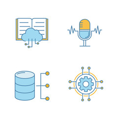 Machine learning color icons set