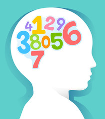 Kid Head Learn Numbers Illustration
