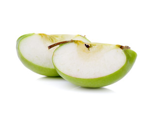 Green apple sliced isolated on white background