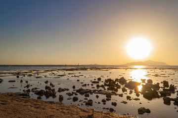 Beautiful sunset on sea. Sinai, Egypt