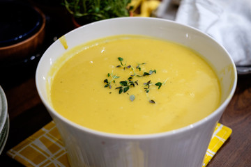 Bowl of pumpkin soup
