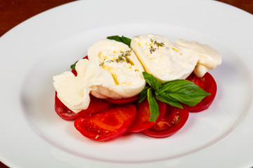 Burrata cheese with tomato