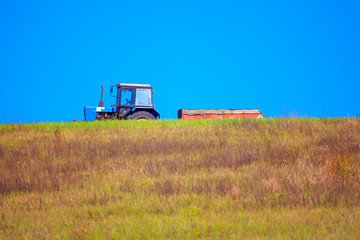 tractor on the hill
