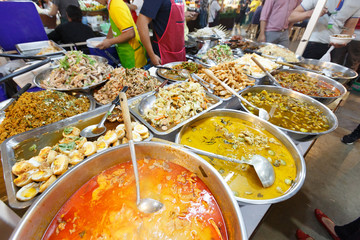 Thailand street food : Rice with curry