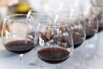 Buffet reception, decorations and table setting for a holiday