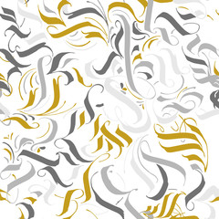Beautiful grey and yellow seamless pattern. Vintage, paisley elements. Traditional, Ethnic, Turkish, Indian motifs. Great for fabric and textile, wallpaper, packaging or any desired idea.