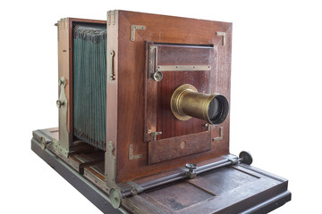Historic old vintage cardan cameras of last century, for the studio.