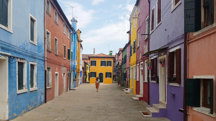 Naklejka na ściany i meble Colorful houses in Burano, Venice