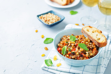 Sicilian Eggplant pine nuts Caponata