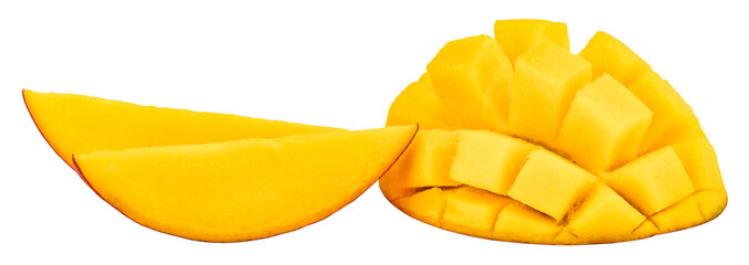 mango slice isolated on white background Clipping Path