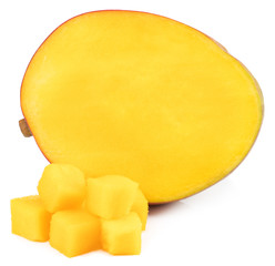 mango slice isolated on white background Clipping Path