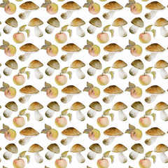 Watercolor autumn seamless pattern