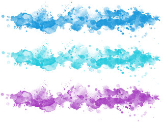 türkiser, blauer und violetter Hintergrund im Wasserfarben und Aquarell Design	