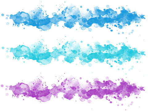 t&uuml;rkiser, blauer und violetter Hintergrund im Wasserfarben und Aquarell Design	