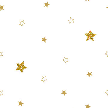 Christmas stars seamless pattern. Stars on white backround.