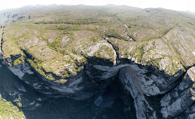 Aero Image of Cachoeira da Fumaça (Smoke Waterfall) in Vale do Capão, Chapada Diamantina National Park, Brazil