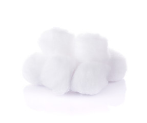 Cotton balls on white background