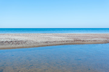 Fototapeta na wymiar beautiful view of the blue lagoon and the sea