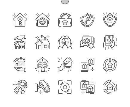Home Security Well-crafted Pixel Perfect Vector Thin Line Icons 30 2x Grid for Web Graphics and Apps. Simple Minimal Pictogram