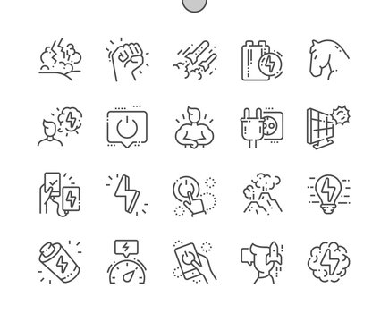Power Well-crafted Pixel Perfect Vector Thin Line Icons 30 2x Grid for Web Graphics and Apps. Simple Minimal Pictogram