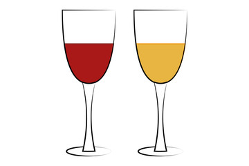 Copa con vino y sidra. 