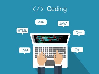 Vector illustration of coding concept.