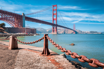 Golden Gate Bridge with Fort Point, San Francisco, California