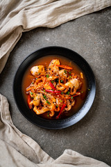 stir-fried octopus or squid with Korean spicy paste (osam bulgogi)